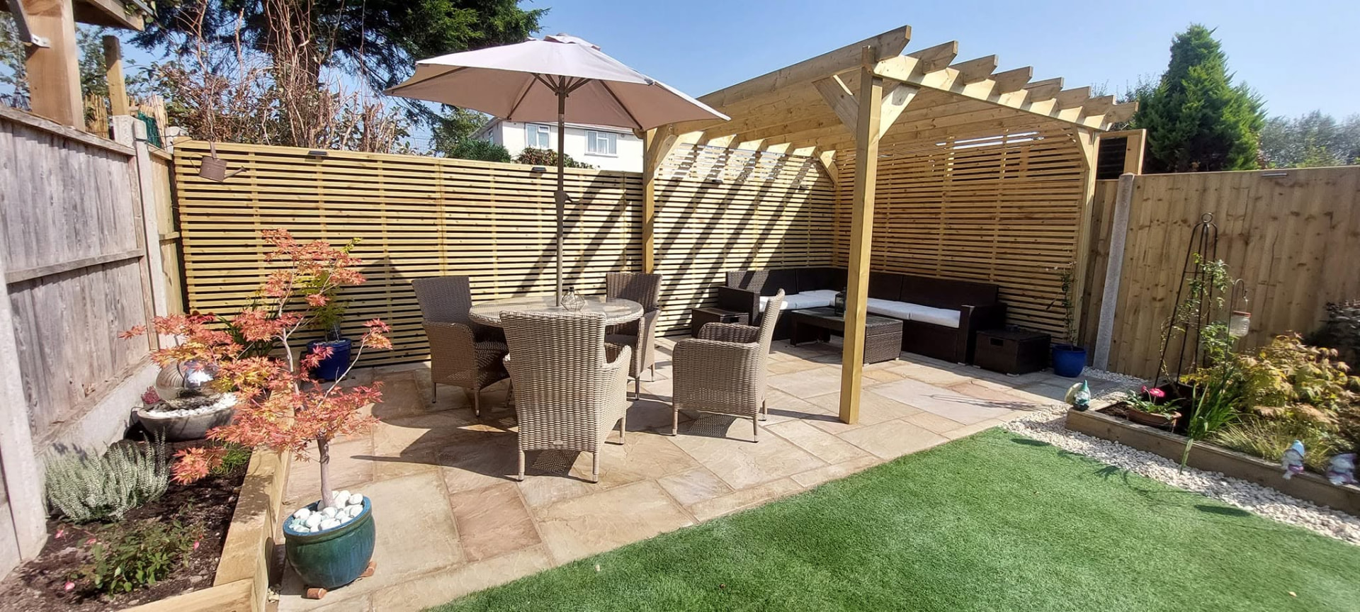 Completed WJP pergola and paved garden project